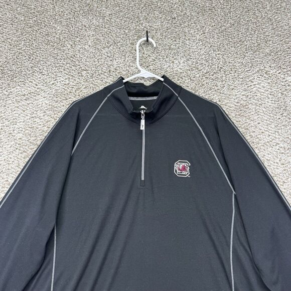 South Carolina Gamecocks Sweatshirt Mens XXL Black 1/4 Zip Pullover Tommy Bahama - Picture 4 of 16